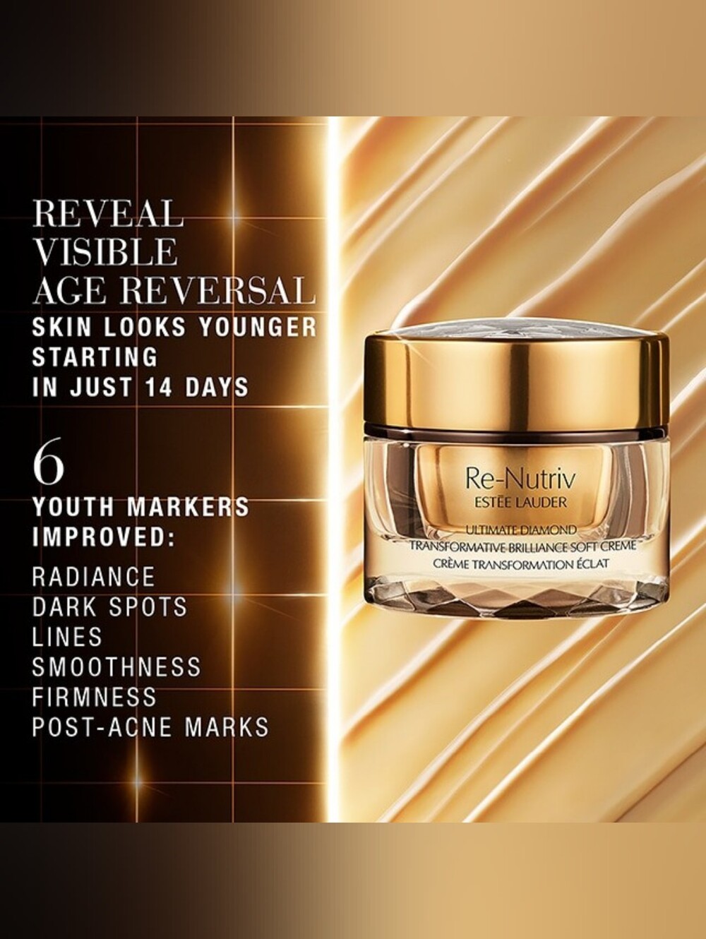 Estee Lauder Re-Nutriv Ultimate Diamond Sculpted Crème - Gold - Picture 2 of 2